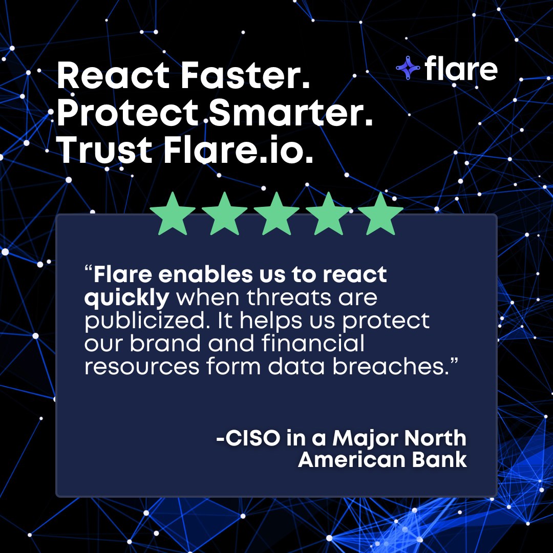 Flare Reddit ad — CISO testimonial, react faster protect smarter
