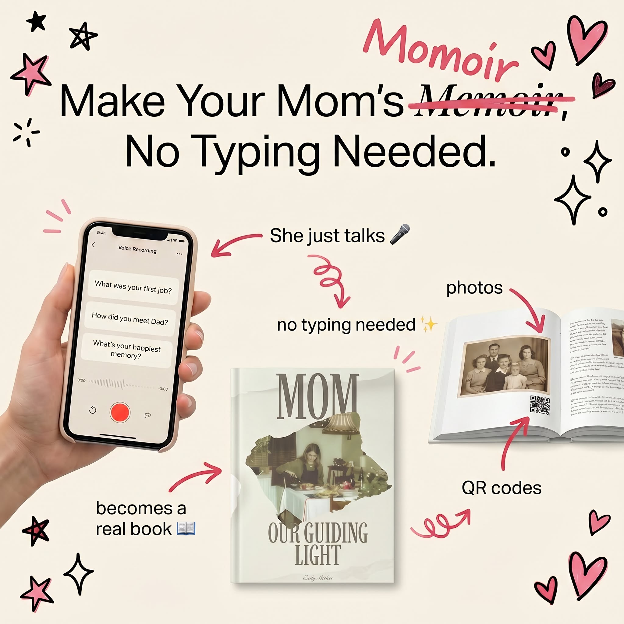 StoryKeeper Mother's Day ad โ Make your Mom's Momoir, no typing needed