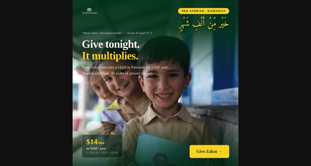 TCF Ramadan creative โ Give tonight, it multiplies, Laylatul Qadr