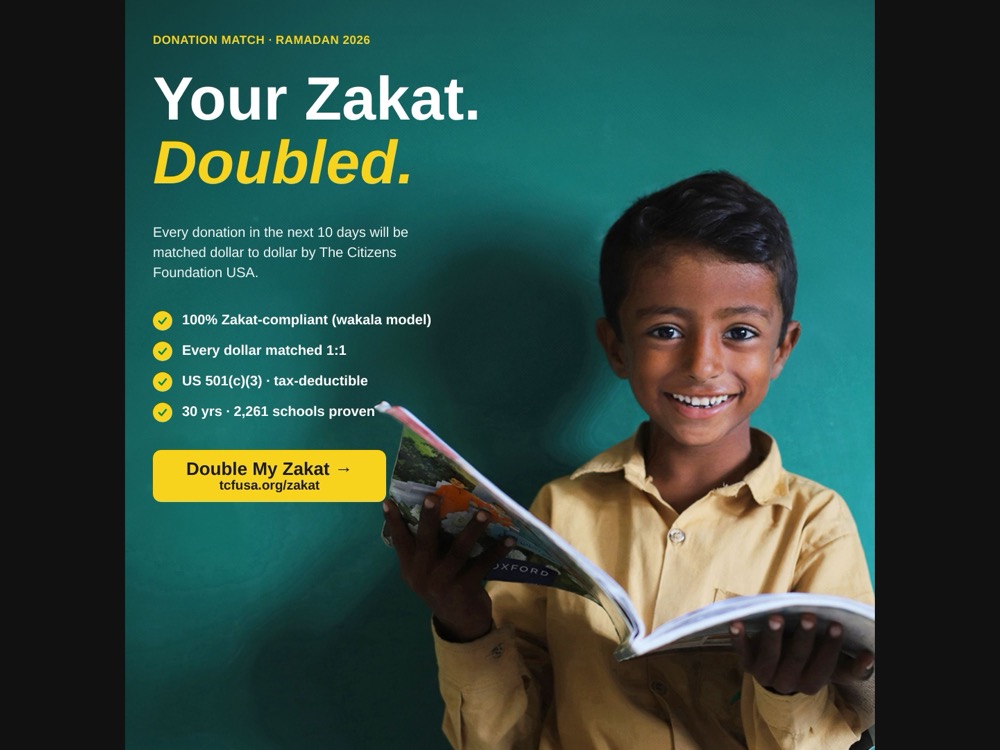 The Citizens Foundation Ramadan Reddit creative — Zakat donation match